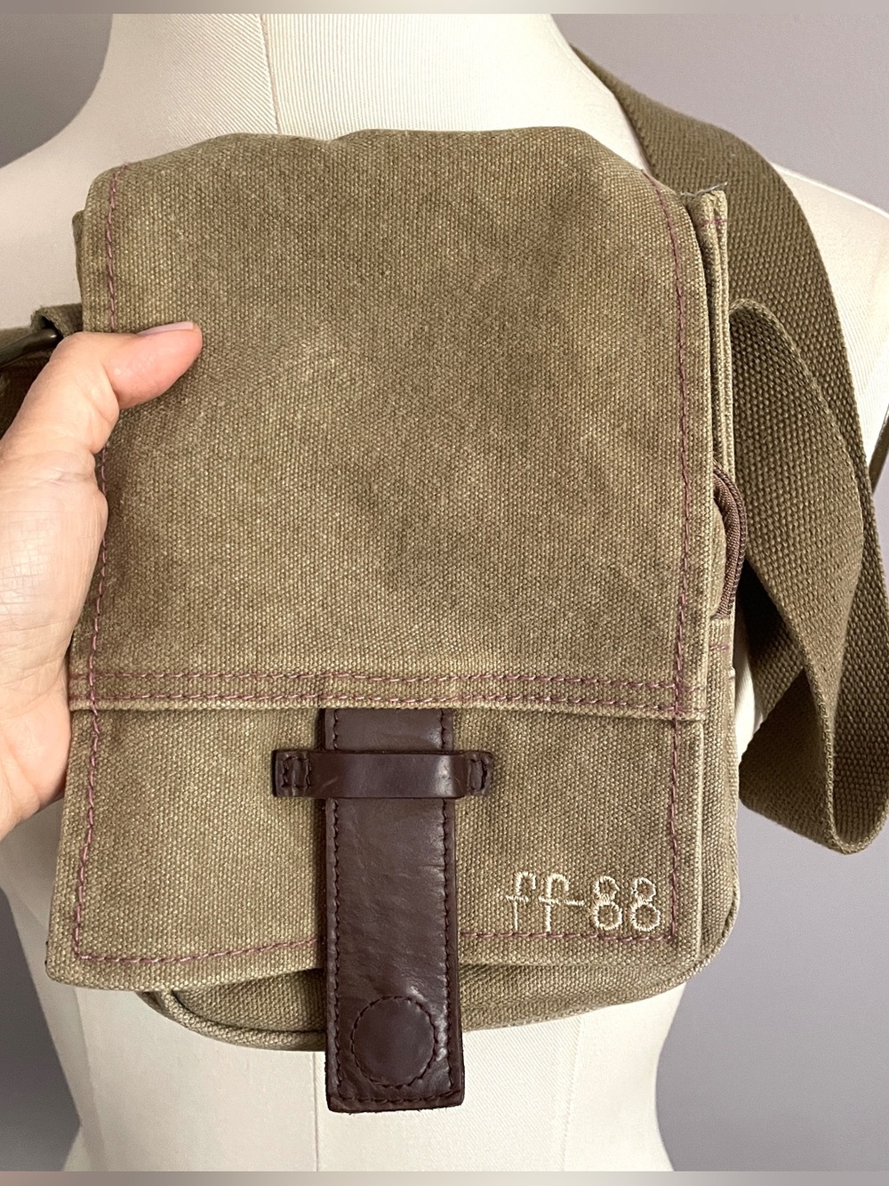 FatFace Khaki Canvas Crossbody Bag - Small 🇬🇧